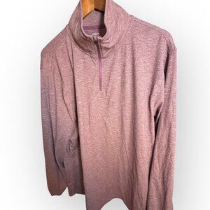 J.Crew Performance Quarter‑Zip Pullover – Heathered Mauve – Size XL